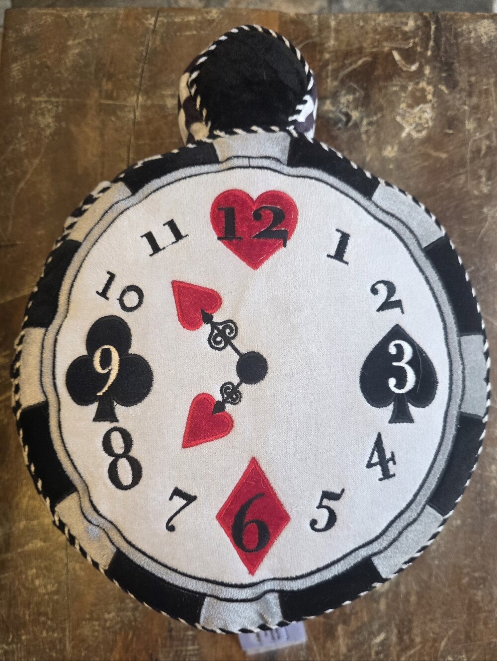Alice In Wonderland Clock Plush Pillow